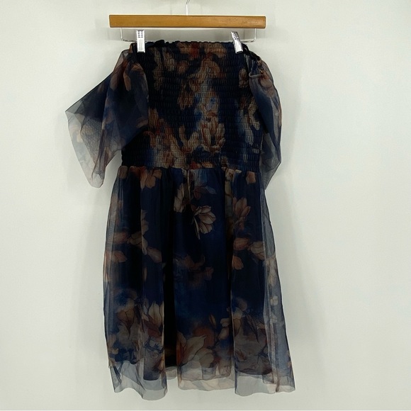 NEW Baltic Born Tivoli Tulle Short Floral Flowy Sheer Sleeve Dress Size XL - Picture 3 of 9